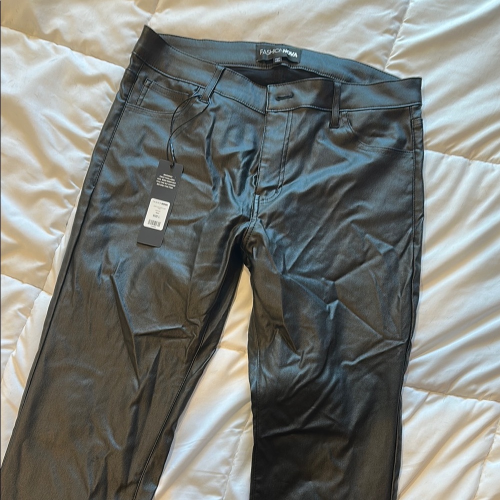 Women’s pleather Black Jeans
